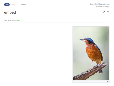 Approved page with currently approved version of the resource.