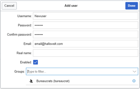 Create a user account