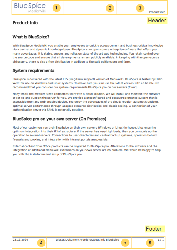 Standard PDF template