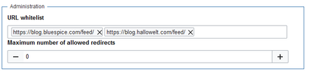 RSS Feed settings
