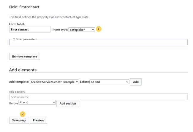 Selecting the input type