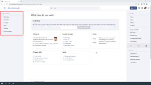 Screenshot of a standard main navigation