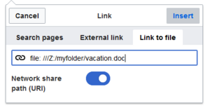 Link to a network file