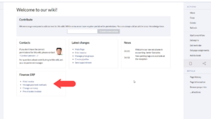 Screenshot of a portal page with page lists