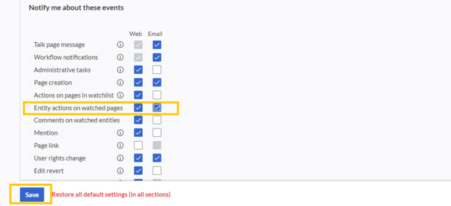 Notification settings